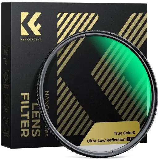 K&F Concept 43mm Filtru CPL, True Color, Reflectivitate Ultra-Scazuta 0.1%, Sticla Optica Japoneza, Transmitanta 45%