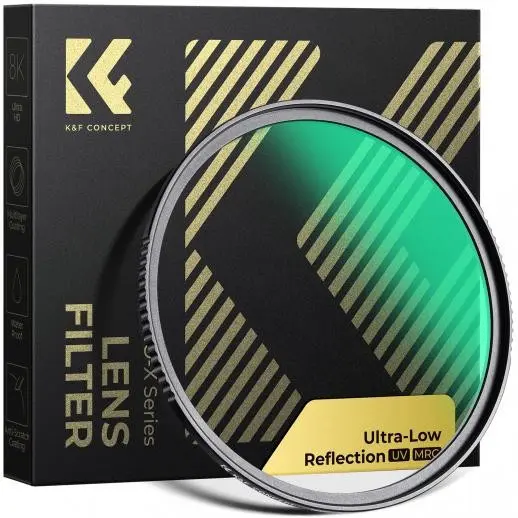 K&F Concept 46mm Filtru UV Nano-X, Reflexie Ultra-Redusa 0.1%, Transmisie Lumina 99.8%, Rama Aluminiu 3.3mm