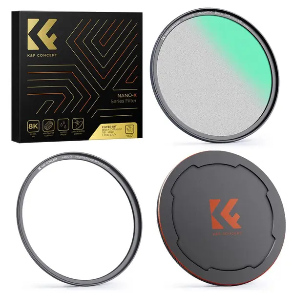 K&F Concept 49mm Filtru Magnetic Nano-X 1/8 Black Mist, Sticla Optica HD, Rezistent la Apa, Anti-Zgariere