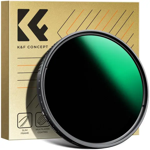 K&F CONCEPT 72MM, ND3-1000, ultra-thin variable ND, Waterproof, Green Coated, Filtru Filet ND