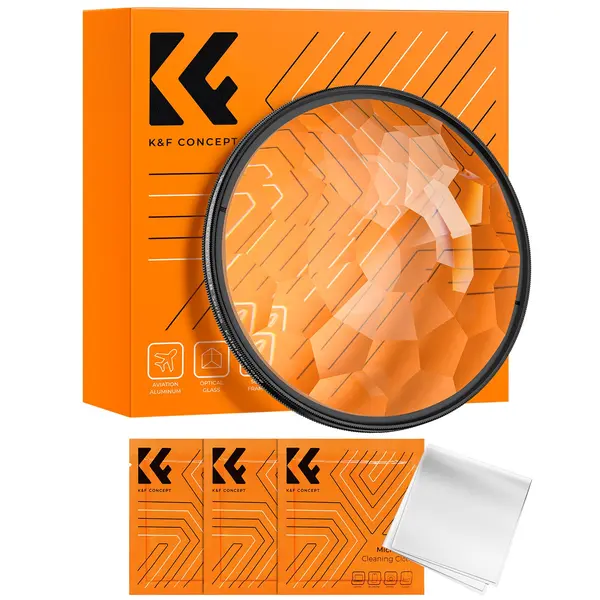 K&F Concept 77MM, Seria Nano-B, Filtru cu efect prismă + 3 lavete vacuum pentru curățare