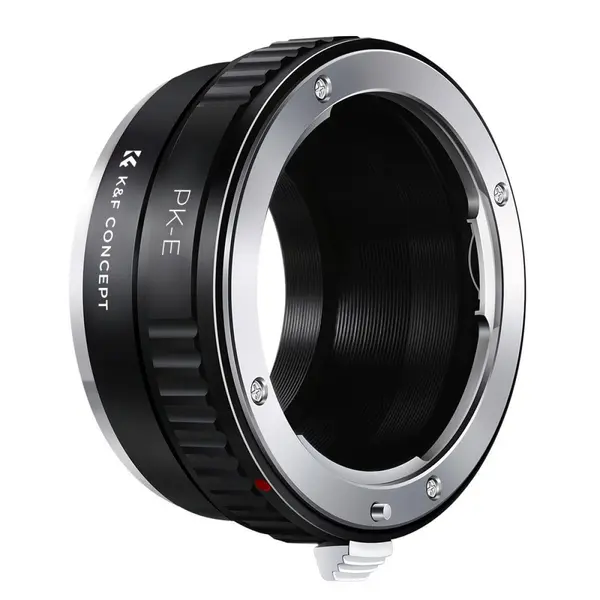 K&F Concept Adaptor Montura Pentax K la Sony E, Constructie Alama si Aluminiu, Focalizare Manuala, Focus la Infinit