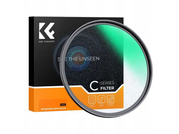 K&F Concept C Series Filtru Difuzie Sclipici, Diametru 82mm, Efect Glow, Ton Cinematic, Compatibil Obiective 82mm