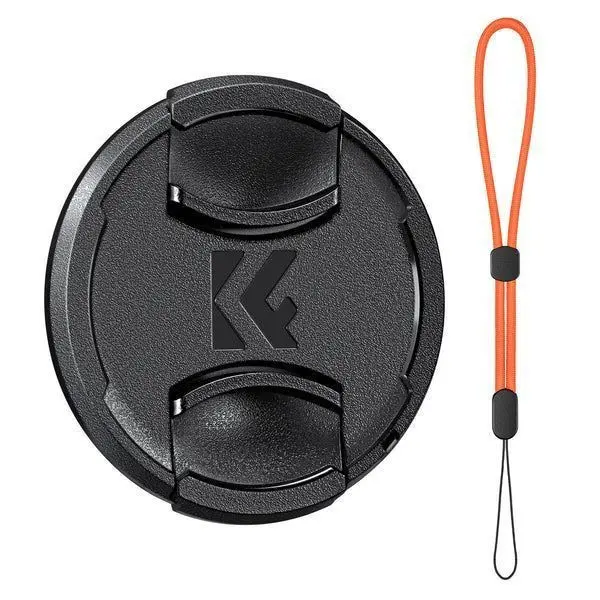 K&F Concept Capac Obiectiv 55mm, Snap-On Center Pinch, Sfoara Anti-Pierdere, Plastic ABS, Ambalat Individual OPP