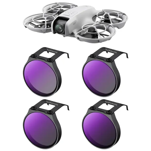 K&F Concept DJI NEO Set Filtre ND&PL, 4 Filtre ND8/ND16/ND32/ND64, 3-6 Trepte Diafragma, Sticla Optica AGC, Montaj Snap-On