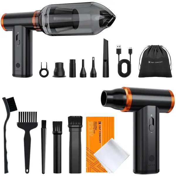 K&F Concept Duster de Aer Comprimat Electric si Aspirator, 300000 RPM, 3 Trepte de Putere, Motor Brushless, Incarcare USB-C