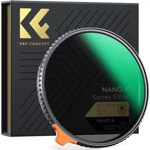K&F Concept Filtru 77mm Multifunctional, Black Mist 1/4, ND2-32 Variabil, HD, 28 Straturi Anti-reflex