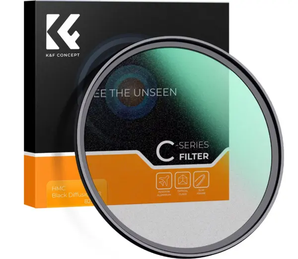 K&F Concept Filtru Black Mist 1/8 C Series, Diametru 43mm, Sticla AGC Japoneza, Tratament Verde Multistrat