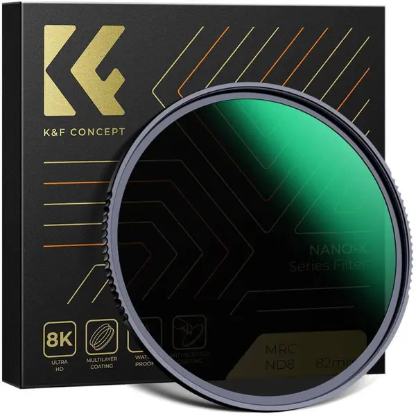 K&F Concept Filtru K&F Concept ND8 Lens Filter Ultra Slim Frame Nano-X Series 82mm