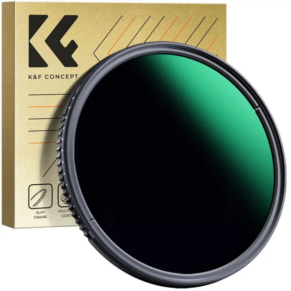 K&F Concept Filtru ND Variabil 46mm, ND3-ND1000, 1.5-10 Stops, Sticla Optica Japoneza, 24 Straturi Multi-Coating