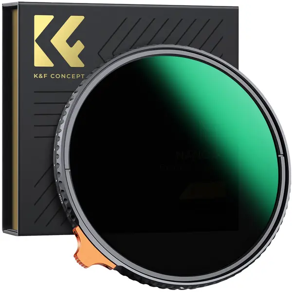 K&F Concept Filtru ND Variabil 82mm, ND2-ND400, 9 Stop-uri, Sticla Optica Japoneza, Tratament Nanotec, Rezistent la Apa