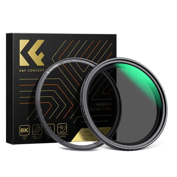 K&F Concept Filtru ND Variabil Magnetic 52mm, NANO X Series, ND2-ND32, 1-5 Stop, Fara Efect X, Sticla Optica