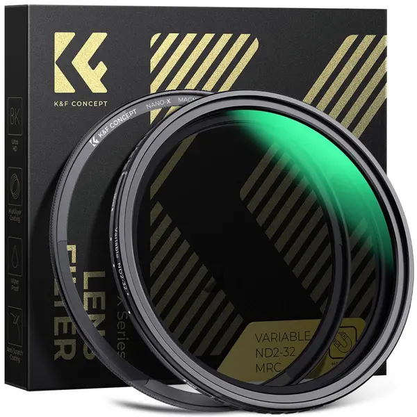 K&F Concept Filtru ND Variabil Magnetic, ND2-ND32, 1-5 Stop, Diametru 58mm, Montaj Magnetic, Sticla Optica AGC Japoneza