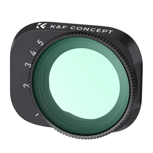 K&F Concept Filtru ND Variabil pentru DJI Mini 3 Pro/Mini 3, ND2-ND32, Reducere 1-5 Trepte Diafragma, Sticla AGC