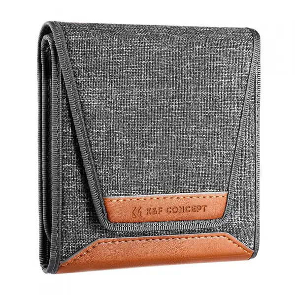 K&F Concept Husa Filtre 110x106mm, 3 Buzunare, Compatibila cu Filtre Circulare pana la 82mm