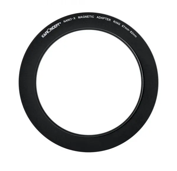K&F Concept Inel Adaptor Filtru Magnetic 67-82mm, Negru Mat, Grosime Cadru 2.16mm, Aliaj Aluminiu Aviatic, Sistem Magnetic