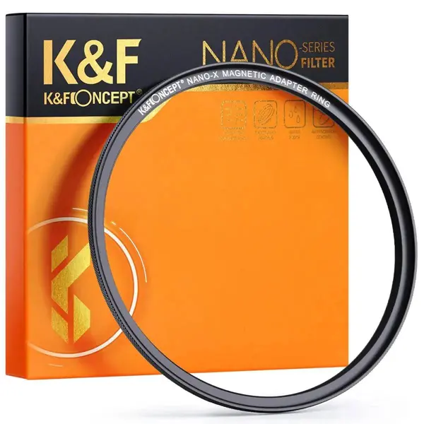 K&F Concept Inel Adaptor Magnetic 62mm, Pentru Filtre Magnetice, Aliaj Aluminiu Aviatie, Tratament Anodizat Negru