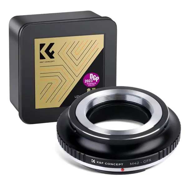 K&F Concept KF06.357 Adaptor Montura M42 la Fuji GFX, Aluminiu si Alama, Focalizare la Infinit, Fara Diafragma Automata