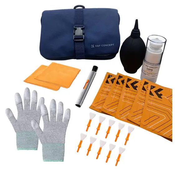 K&F Concept Kit Curatare 23-in-1 pentru Camera, Stilou Curatare, Lichid Curatare 15ml, Laveta Curatare, Manusi Antistatice