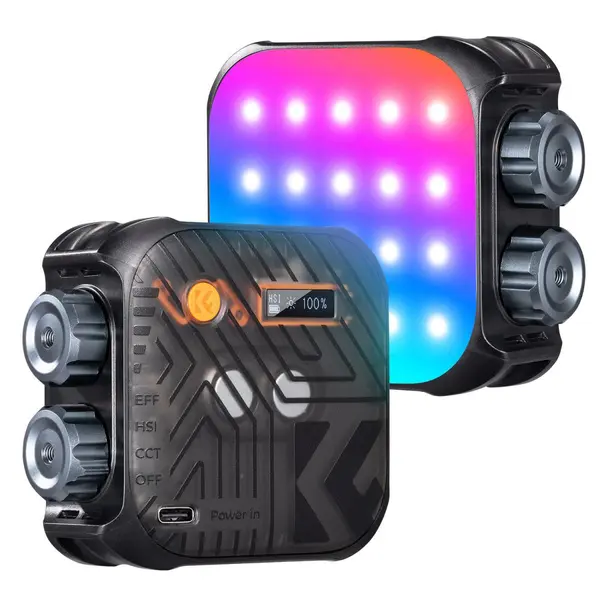 K&F Concept L01 Lampa Foto-Video RGB, CRI 96+, 2500K-9900K, 21 Efecte de Lumina, Baterie Incorporata