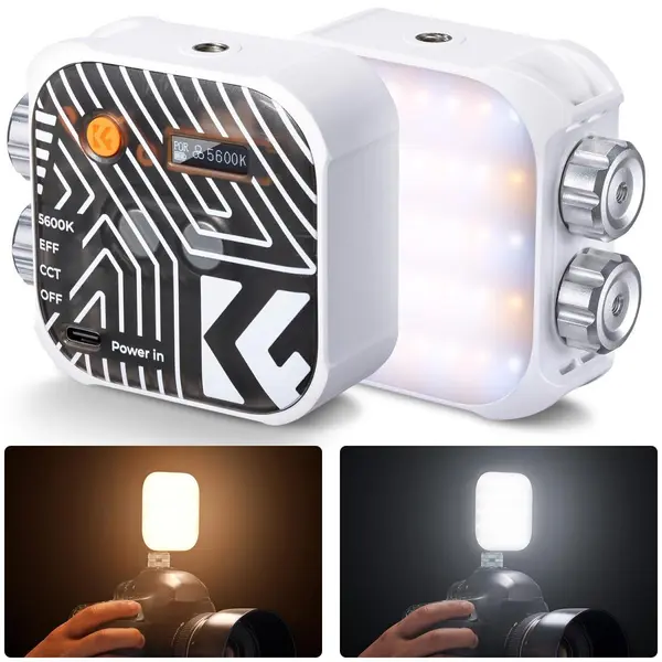 K&F Concept L01 Lampa Video LED Portabila, Bi-Color, CRI 96+, 2500K-9900K, 15 Efecte de Lumina, Display LCD