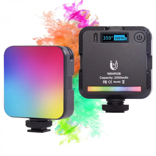 K&F Concept Lampa LED Mini Fill Light, 6W, Full-Color RGB, CRI 95, 3200K-6500K, Baterie 2000mAh