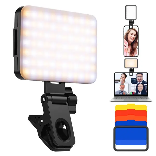 K&F Concept Lampa LED Video Clip, Putere 4W, Baterie 2000mAh, CRI95+, Temperatura Culoare 3000K-10000K