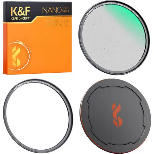 K&F Concept Nano-X Filtru Magnetic Black Mist 1/4, Diametru 67mm, Inel Adaptor Magnetic, Capac Obiectiv, 28 Straturi Coating