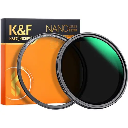 K&F Concept Nano-X Filtru ND Variabil, 58mm, 3-7 Stops, ND8-ND128, Montura Magnetica, 28 Straturi Nano-Coating