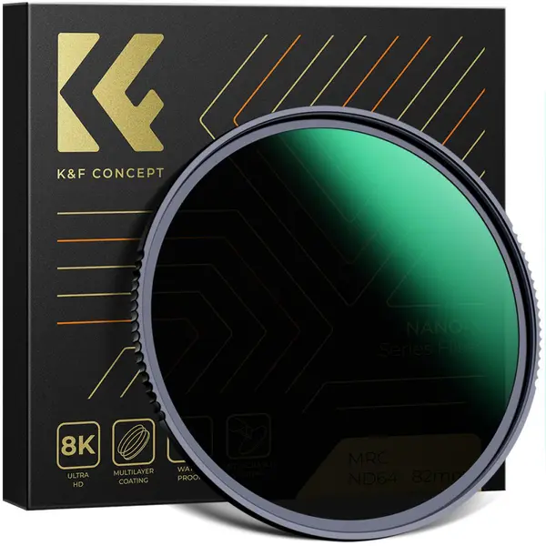 K&F Concept Nano-X ND64 Filtru ND Fix 72mm, 6 Stop, Sticla Optica, Rezistent la Zgarieturi, Waterproof