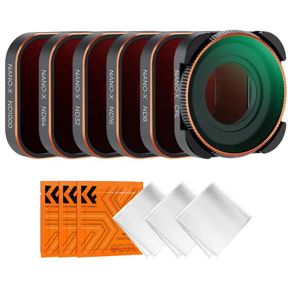 K&F Concept Set Filtre HERO 9/10/11, CPL, ND8, ND16, ND32, ND64, ND1000, Sticla Optica AGC, 28 Straturi Nano-Coating