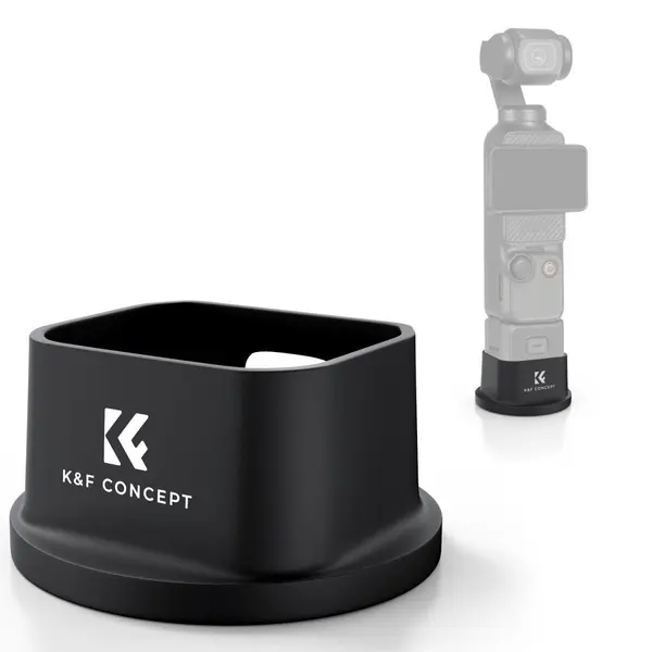 K&F Concept Suport Desktop pentru DJI Osmo Pocket 3, Silicon Antiderapant, Deschidere pentru Incarcare, Compatibil Maner Filetat