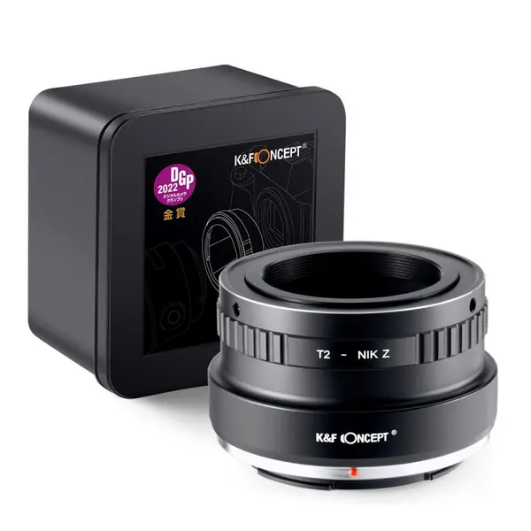 K&F Concept T2-NIK Z Adaptor Obiectiv, Montura T-Mount la Nikon Z, Focalizare Manuala, Fara Contacte Electronice