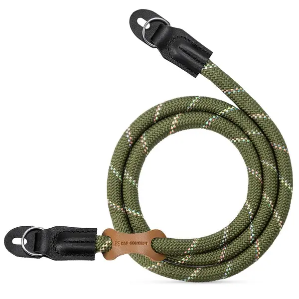 K&F Concept Urban Wander 05 Green Curea Umar Camera, Nylon Premium, Detalii Piele Naturala, Inele Otel Inoxidabil,