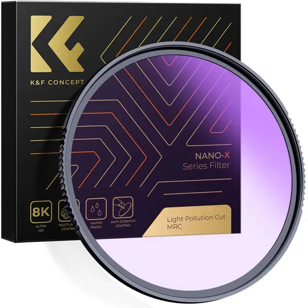 K&F Concept XK44 Filtru Natural Night 72mm, HD, Impermeabil, Anti-Zgariere, Acoperire Verde