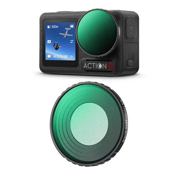 K&F DJI Osmo Action 4/5 Pro Filtru Black Diffusion 1/4, Sticla Optica AGC, 28 Straturi Coating, Montare prin Insurubare