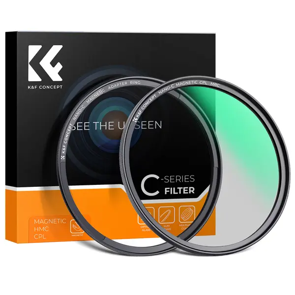 K&F Filtru CPL Magnetic Seria C, Diametru 58mm, Sticla Optica Japoneza, Montura Magnetica, Rama Ultra-Subtire