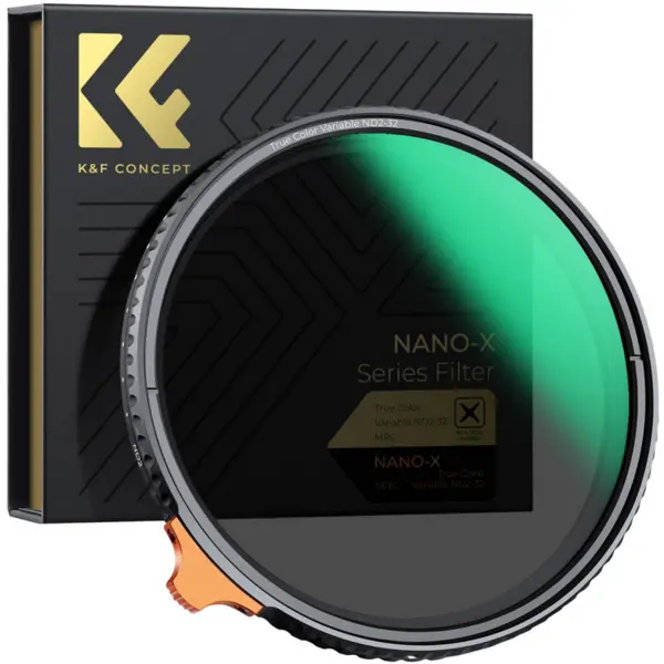 K&F Filtru ND Variabil 52mm, ND2-ND32, Culoare Reala, 28 Straturi Anti-reflex, Sticla Optica Japoneza, Rezistent la Apa