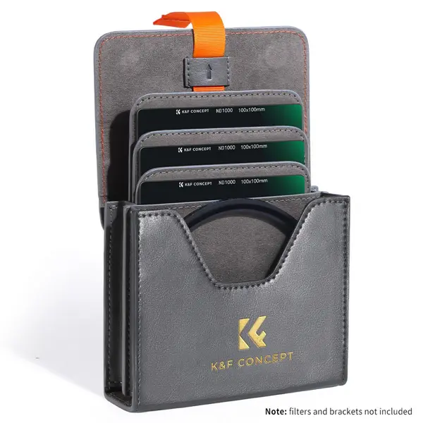 K&F Husa pentru Filtre Patrate, 100x100mm, 3 Filtre si 1 Suport, Piele Ecologica Rezistenta la Apa, Design Pull-Out