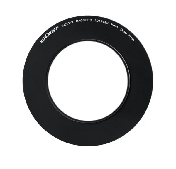 K&F Inel Adaptor Filtru Magnetic 52-77mm, Aluminiu Aviatic, Negru Mat, Grosime Cadru 2.16mm