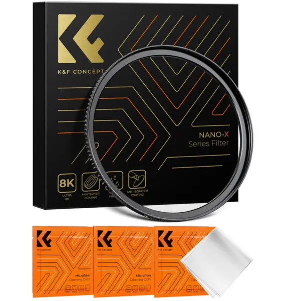 K&F Inel Adaptor Filtru Step-Up 58-82mm, Alama, Negru Mat, Grosime Cadru 2.9mm, 3 Carpe de Curatare