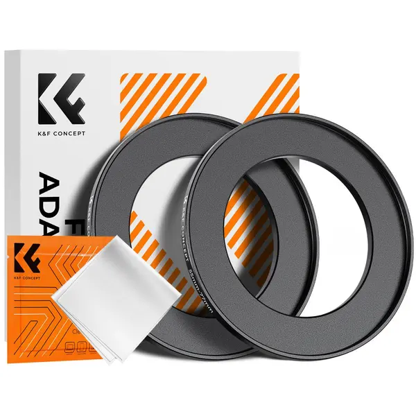 K&F Inel Adaptor Step Up 55-77mm, Set 2 Bucati, Aluminiu Aviatic, Rezistent la Coroziune, Include Laveta Curatare