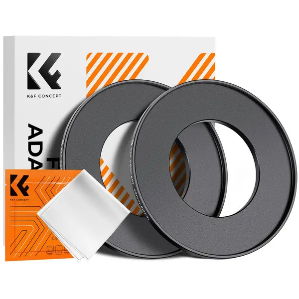 K&F Inel Adaptor Step Up Filtru 49-82mm, Set 2 Bucati, Aluminiu Aviatic, Include Laveta Curatare
