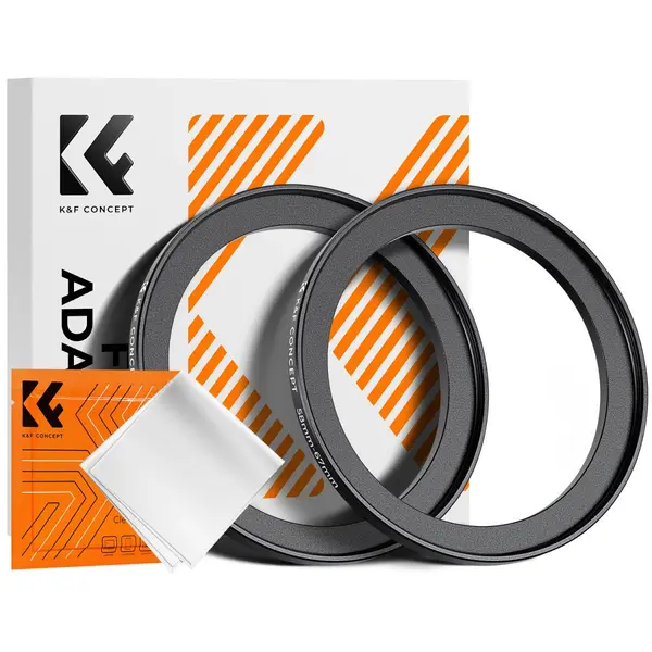 K&F Inel Adaptor Step-Up Filtru 58-67mm, Set 2 Bucati, Aliaj Aluminiu Aviatic, Include Laveta Curatare