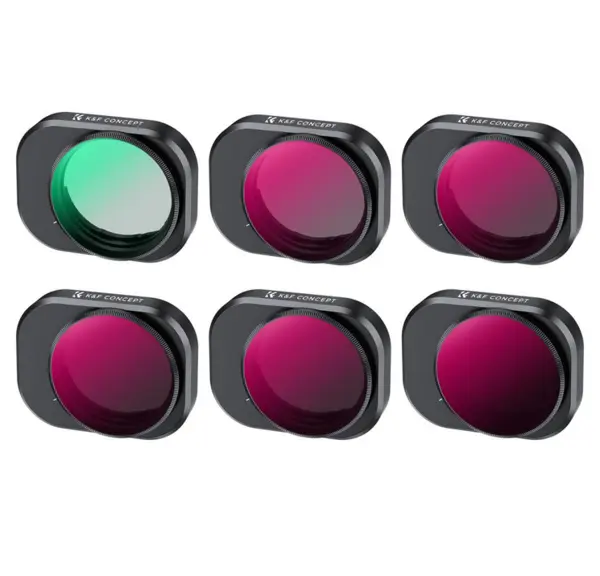 K&F Kit 6 Filtre pentru DJI Mini 4 Pro, CPL, ND4-PL pana la ND64-PL, Sticla Optica AGC, 28 Straturi Nano-Coating
