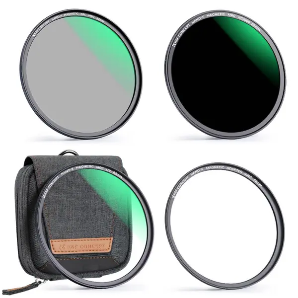 K&F Kit Filtre Magnetice 82mm, MCUV+CPL+ND1000, Rezistent la Zgarieturi, Impermeabil, 28 Straturi Anti-Reflex