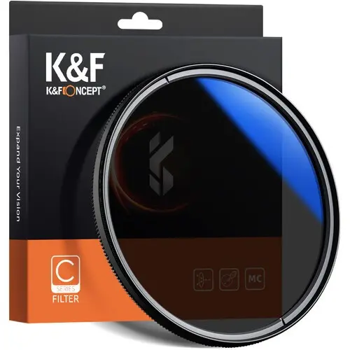 K&F KU12 Classic Series Filtru CPL 58mm, Polarizare Circulara, Blue-Coated HMC, Sticla Optica Japoneza, Rama Aluminiu