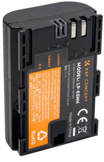 K&F LP-E6NH Acumulator Camera Foto, 2250mAh, 16.6Wh, 7.4V, Compatibil Canon EOS 5D/6D/7D/R5/R6, Protectie 8 Straturi