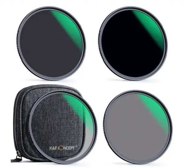 K&F Nano-X Series Set Filtre ND, ND4+ND8+ND64+ND1000, 49mm, Sticla Optica AGC Japoneza, Cadru Aluminiu 3.3mm
