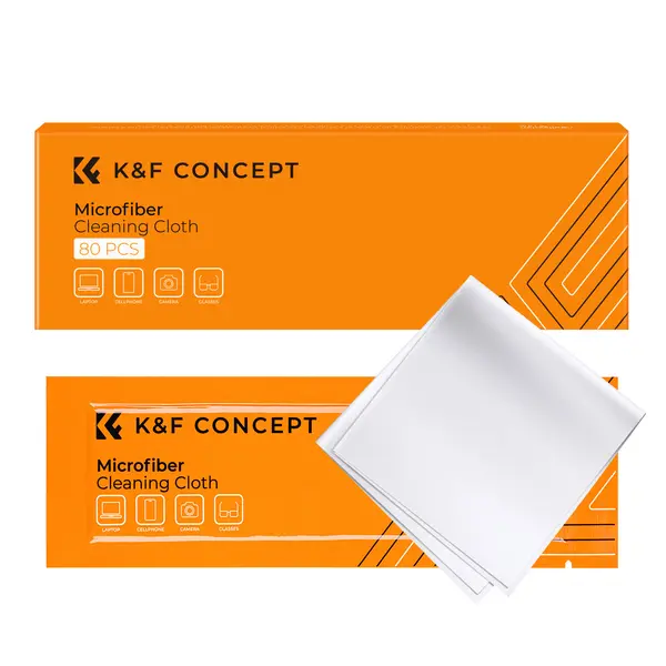 K&F Set Lavete din Microfibra pentru Curatare, 80 Bucati, 15x15cm, Alb, Uscat, Ambalat in Vid